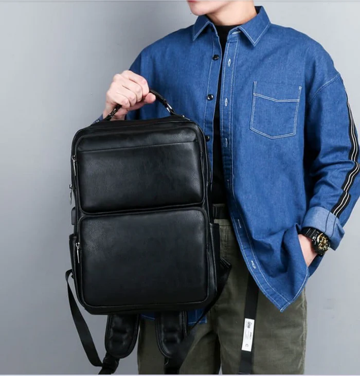 Mochila Masculina em Couro Genuino
