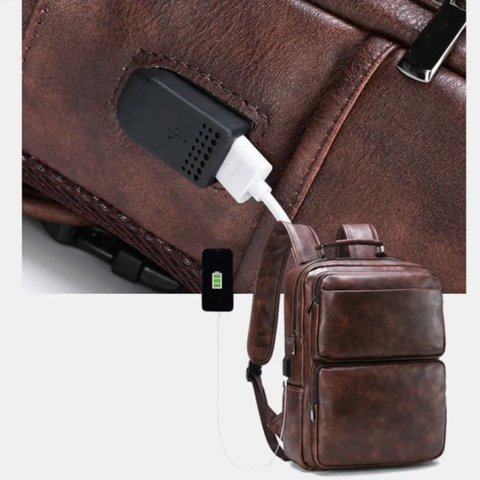 Mochila Masculina em Couro Genuino