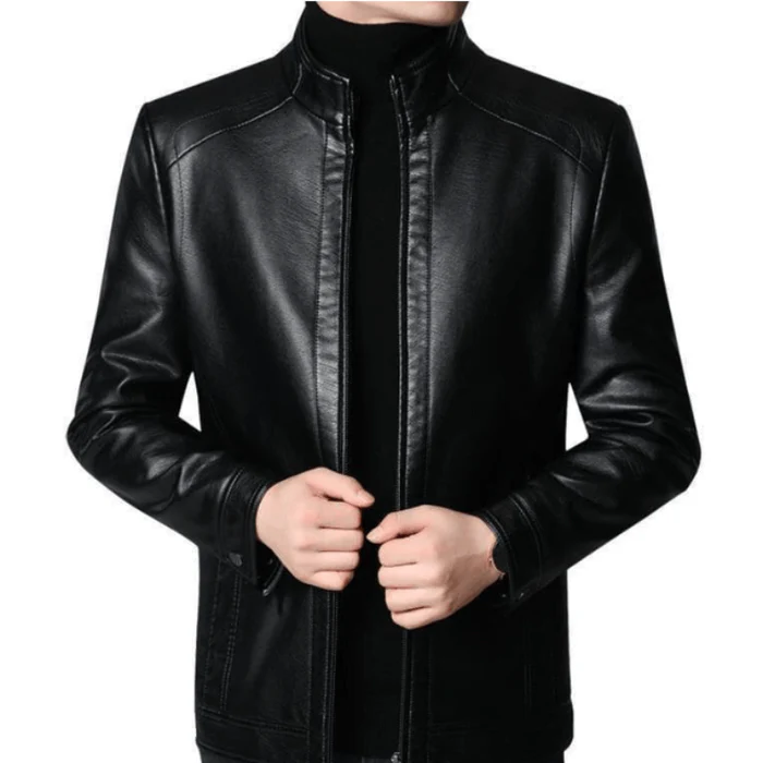 Jaqueta Masculina de Couro Genuino - Valentino Dourado